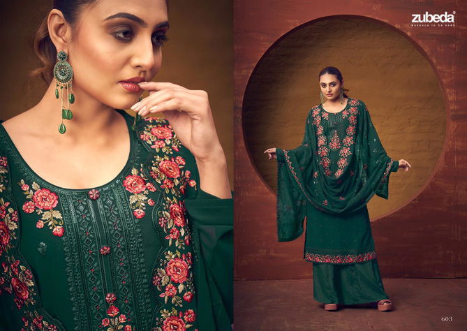 Rangun By Zubeda 601 To 606 Georgette Suits Catalog
